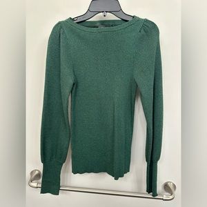 NWT Ann Taylor Princess Sleeve Sweater in Metallic Green size S